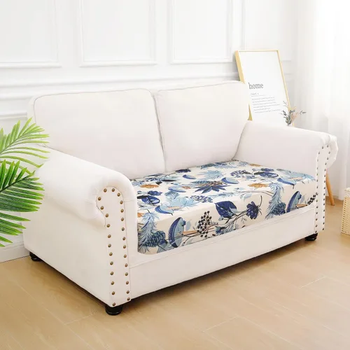 Vista 32 de hyha Fundas de cojín de sofá estampadas, fundas de sofá florales lavables para sofás con 2 cojines, fundas de cojín de patrón elástico para muebles