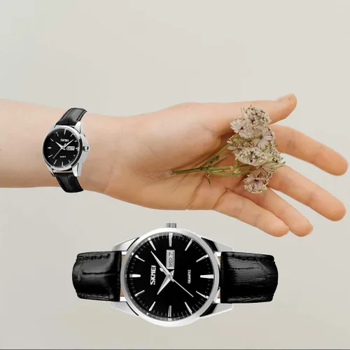 Vista 7 de SKMEI Par de relojes para parejas, hombres y mujeres, para él y para ella, juego de relojes para esposo, esposa, San Valentín, reloj de pulsera a