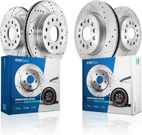 Vista 67 de Detroit Axle - 4 rotores de freno para Chevrolet Cruze 2014 2015 [modelos de motores de gas] Rotores de freno de disco perforados y ranurados