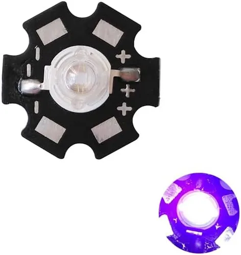 Vista 6 de 3W ULTRAVIOLETA púrpura LED bombillas ultravioleta lámpara chips 365nm 375nm 380nm 385nm 395nm 405nm 410nm 420nm con 0.787 in PCB sustrato