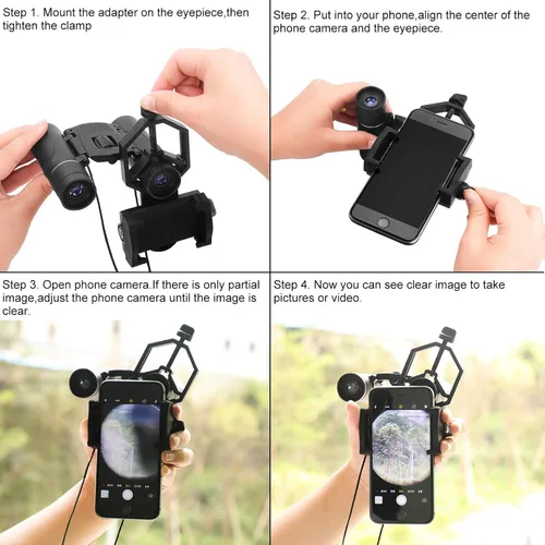 Vista 11 de SVBONY Soporte de adaptador universal para teléfono celular Montura de teléfono telescópico para binocular Monocular Soporte de alcance telescópico