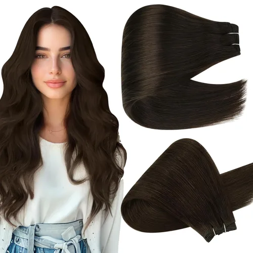Vista 15 de Full Shine Extensiones de trama de cabello humano, cabello natural negro brillante, para mujeres, 1.76 oz (50 g), 10 pulgadas (25.4 cm), cabello