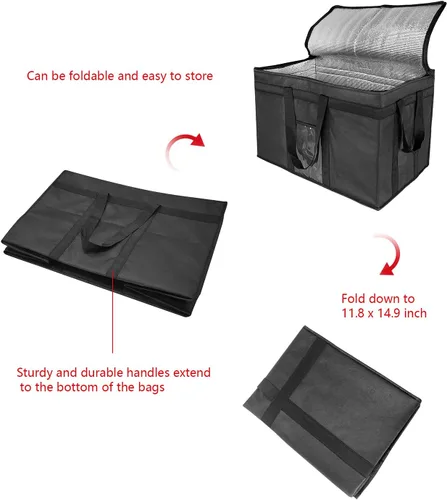 Vista 6 de Yalin XXXL - Bolsa térmica grande con aislamiento, enfriador de espuma de poliestireno para mantener los alimentos calientes o fríos, bolsa