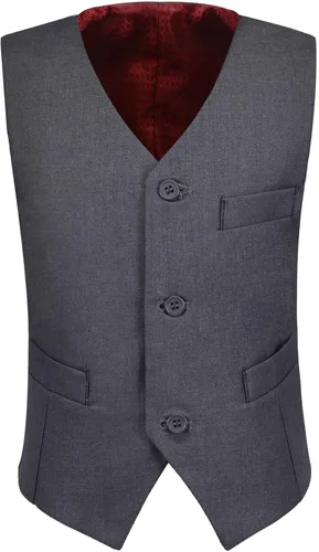 Vista 4 de Addneo Trajes formales de 5 piezas con camisa y chaleco, Blanco