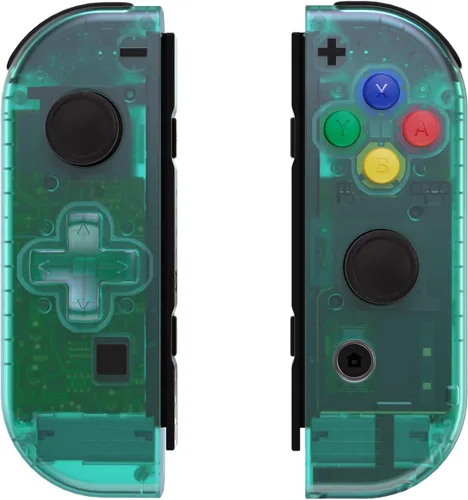 Vista 4 de eXtremeRate Placa trasera para consola Nintendo Switch, carcasa NS Joycon (versión D-Pad) con botones coloridos, carcasa de repuesto para Nintendo