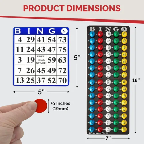 Vista 4 de MR CHIPS Juego de bingo profesional con jaula de acero, bolas eternas de 7/8 pulgadas, 18 tarjetas y 1,300
