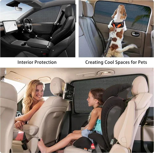 Vista 8 de ZATOOTO Sombras de Coche para Ventanas Traseras para Bebé, Sombras de Ventana de Coche de Malla Magnética Sombra Solar para Ventana de Coche