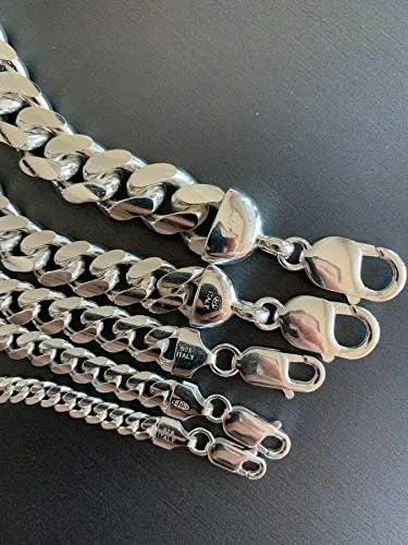 Vista 8 de Harlembling Pulsera de eslabones cubanos Miami de plata de ley 925 0197in 0236in 0315in 0394in 0472in 7 - 9 pulgadas fabricado en Italia para hombre