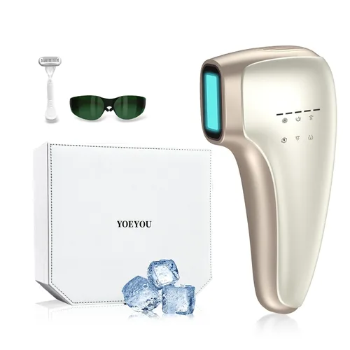 Vista 8 de Depilación láser IPL indolora para mujeres y hombres, tecnología de enfriamiento de hielo de zafiro de 39 °F, dispositivo de depilación láser