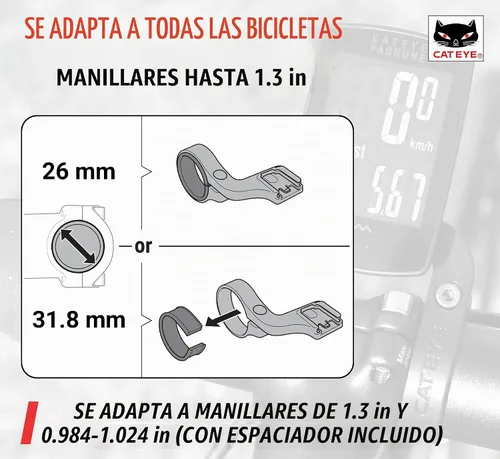 Vista 4 de CATEYE OF-100 - Soporte para computadora de bicicleta delantera