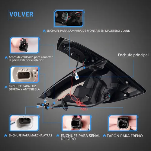 Vista 8 de VLAND Luces traseras ahumadas compatibles con Honda Civic Hatchback de 10ª generación, tipo R 2018-2021 (no para Coupe), con animación con señal