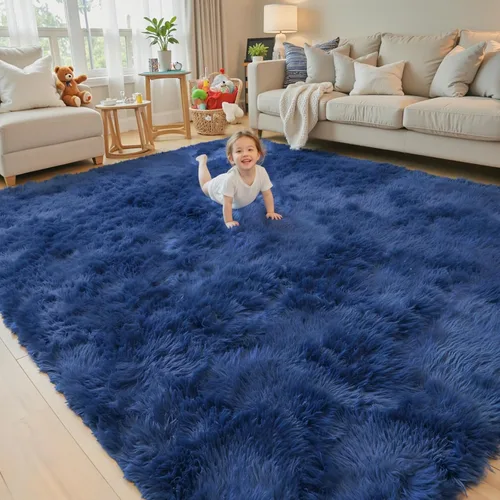 Vista 8 de Alfombras pequeñas de 2 x 3 pies, alfombra negra para dormitorio, alfombra moderna de pelo largo, alfombra pequeña, alfombra de noche esponjosa