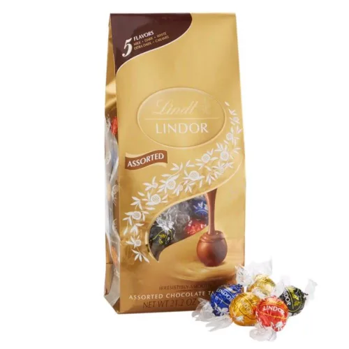 Vista 12 de Lindt Lindor - Trufas de chocolate surtidas de caramelo, bolsa de 15.2 onzas