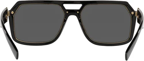 Vista 4 de Versace Gafas de sol para hombre, montura negra, lentes gris oscuro, 2.283 in