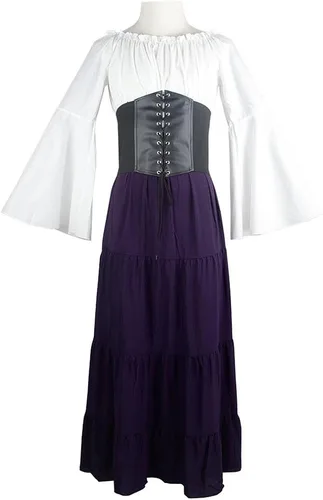 Vista 2 de Disfraces de Halloween para mujer, vestidos góticos 2023, vestido de moda, vestido vintage, manga larga, cosplay, fiesta, noche de noche