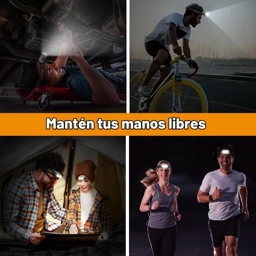 Vista 8 de EverBrite Linterna frontal recargable, luz de sombrero con clip con sensor