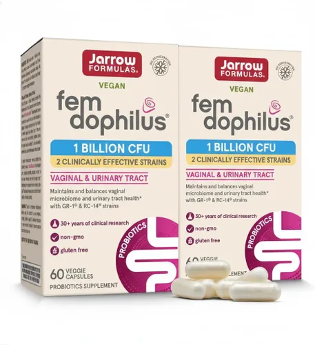 Vista 10 de Jarrow Formulas Fem-Dophilus - 1 mil millones de organismos por porción - 60 cápsulas vegetales - Probiótico para mujer - Salud del tracto urinario