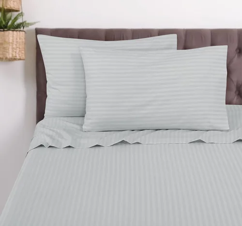 Vista 8 de ROYALE LINENS Juego de sábanas de 4 piezas, microfibra suave cepillada, 1 sábana bajera, 1 sábana encimera, 2 fundas de almohada, sin arrugas