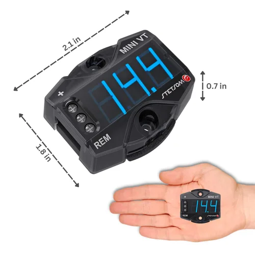 Vista 3 de Stetsom MiniVT - Voltímetro digital con pantalla LED azul de alta precisión, 7V~30V, medidor de voltaje de batería para automóviles, motocicletas