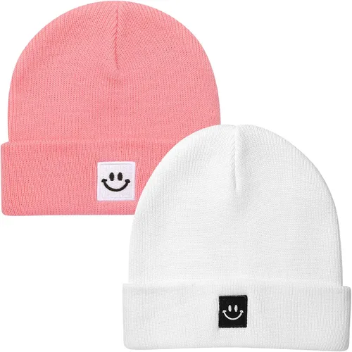 Vista 12 de 2Pack Baby Beanie Knit Toddler Hat for Girls Boys 0-8 Years Paquete de 2 Amy Verde/Gris Claro