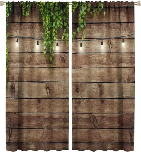 Vista 30 de Cortinas opacas para pared de ladrillo, rústicas, para pared de ladrillo, naranja y rojo, impresión artística para sala de estar, dormitorio