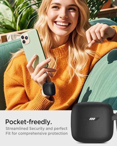 Vista 5 de Miimall Funda compatible con Tune Flex 2, a prueba de golpes, a prueba de polvo, a prueba de arañazos, puerto de carga reservado, funda de silicona