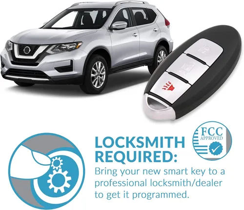 Vista 4 de Keyless2Go Reemplazo para llave inteligente de proximidad de 3 botones Nissan KR5S180144106 285E3-4CB1A
