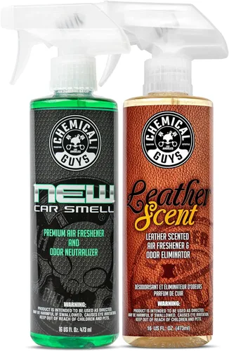 Vista 2 de Chemical Guys AIR_301_04 Kit de muestra de fragancia Coche Nuevo/Cuero/Firma, ideal para automóviles, camiones, SUV, casas rodantes, hogar, oficina