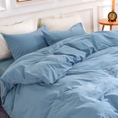 Vista 11 de NEXHOME PRO Funda de edredón Twin XL 100% algodón lavado, transpirable, duradera, texturizada, similar al lino, juego de ropa de cama para el hogar
