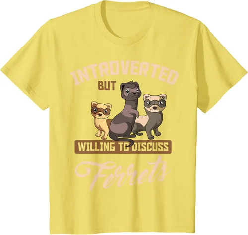 Vista 86 de Camiseta para amantes de los animales de los hurones, Negro, S