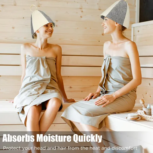 Vista 5 de Jiuguva Sauna Hat Wool Felt Banya Cap for Women Spa