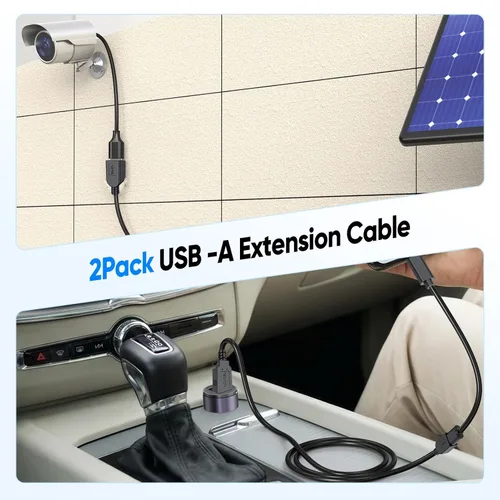 Vista 8 de Paquete de 2 cables de extensión USB 3.0, cable extensor USB 3.0 de transferencia de datos de 5 Gbps y carga rápida de 18 W, cables tipo A macho a