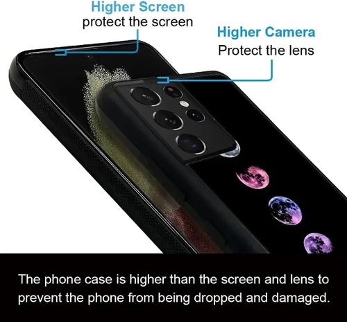 Vista 4 de CARLOCA Funda para Samsung Galaxy S22 Ultra, Full Moon Change S22 Ultra para hombres, mujeres, niños y niñas, TPU suave antiarañazos, a prueba
