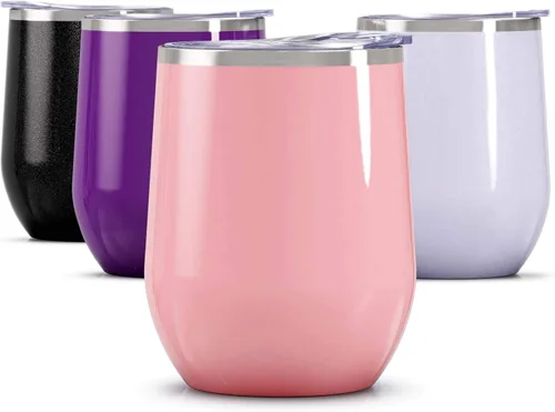 Vista 35 de Vaso de vino Maars Bev sin soporte de con paredes dobles aislantes al vacío de acero inoxidable de 12 onzas, Fucsia