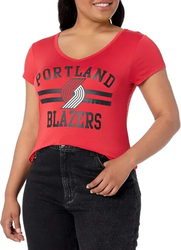 Vista 18 de Ultra Game Camiseta de mujer NBA Oficial con cuello en V y strass de manga corta