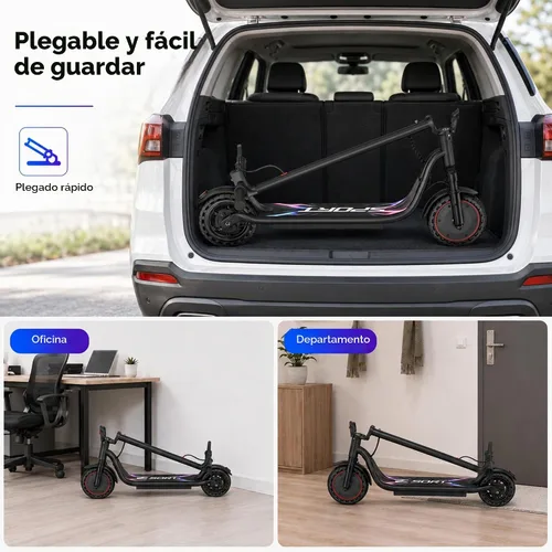 Vista 8 de Electric Scooter, Foldable Lightweight E-Scooter for Adults and Teens Black