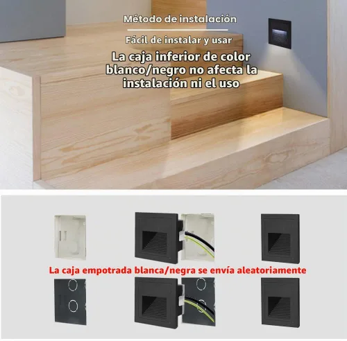 Vista 6 de Arotelicht Luces LED para escalones de 120 V para interiores y exteriores, 3000 K, luces de pared empotrables impermeables para terraza, escalera