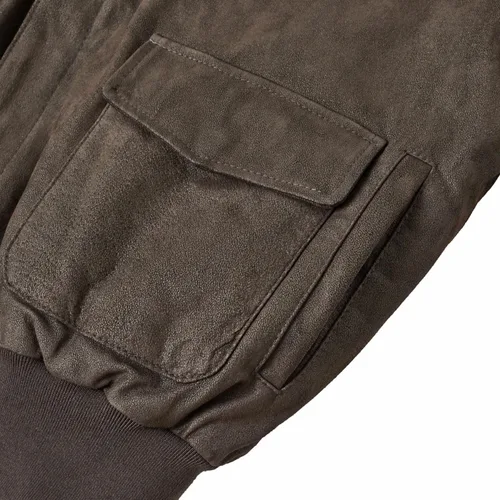 Vista 3 de Landing Leathers Air Force A-2 - Chaqueta cazadora de cuero para hombre, chaqueta de aviador