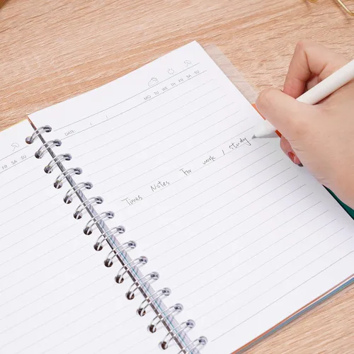 Vista 7 de Yoment Cuaderno de 5 materias con pestañas, cuaderno grande de 5 x 8 pulgadas con divisores, 240 páginas, cuadernos de plástico de tapa dura