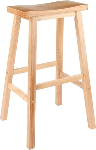 Vista 10 de Winsome Satori - Taburete de mostrador con asiento de sillín para cocina, 24 pulgadas, nogal