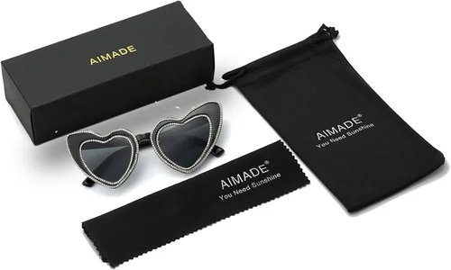 Vista 7 de Love - Lentes de sol en forma de corazón para mujer, lentes de amor de moda, retro, encantadores, lindos lentes de sol