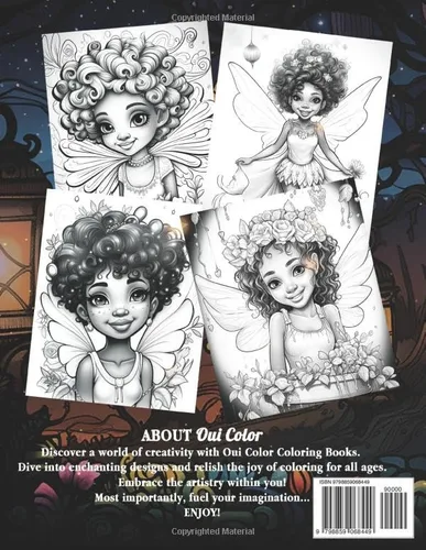 Vista 2 de Cocoa Butter Fairies Relaxing Coloring Book of Beautiful Black Fairies