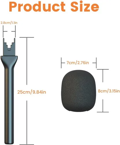 Vista 5 de Mango de micrófono para DJI RODE Soporte de mano para micrófono inalámbrico GO, soporte de micrófono de entrevista para todos los micrófonos