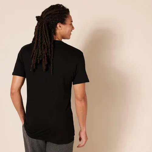 Vista 4 de Tienda Essentials Camiseta interior con cuello en V para hombre, transpirable, algodón, paquete de 6