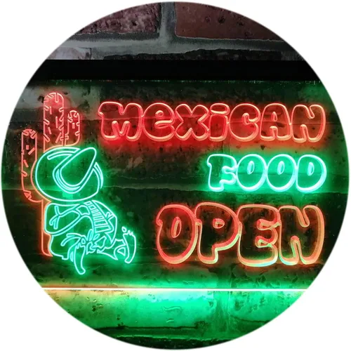 Vista 10 de ADVPRO Letrero de neón LED de doble color, barra de cactus de comida mexicana, azul y rojo, 12 x 8.5 pulgadas st6s32-i0101-br