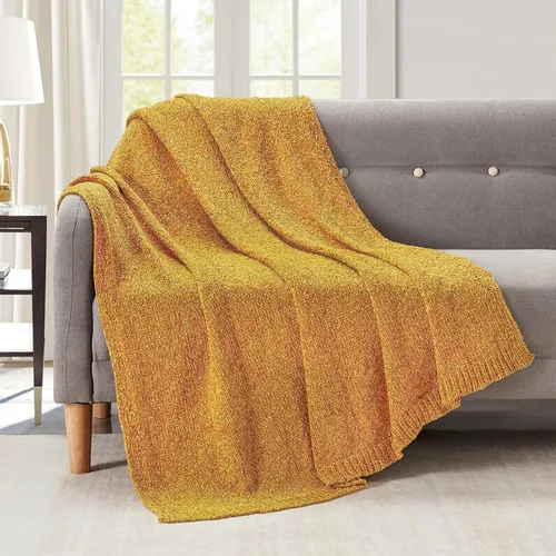 Vista 14 de Bourina - Manta de chenilla de punto, ligera, suave, acogedora, para cama, sofá, silla