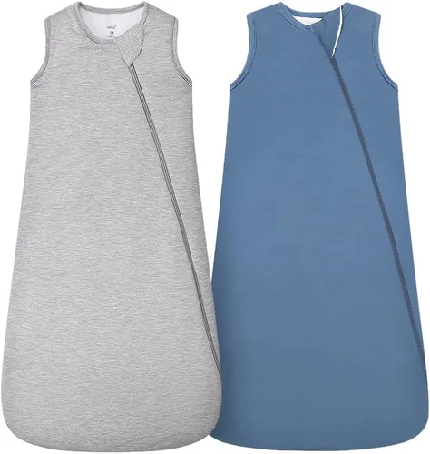 Vista 10 de HAPIU Saco de dormir unisex de rayón hecho de bambú TOG 1.0, cremallera premium de 2 vías, manta portátil para bebé All-Night Comfort, Buttery