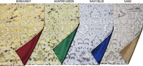 Vista 5 de GOHD Samba Star. Panel de cortina de ventana jacquard con cenefa elegante adjunta y respaldo de tafetán. Juego de 2 piezas. Cada pieza de 54