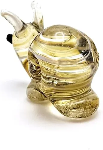 Vista 3 de Rare Caracol Micro Tiny - Figuras artísticas de vidrio soplado a mano, animales coleccionables, regalo para decoración del hogar (ámbar)