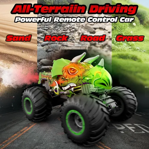Vista 6 de Monster Truck Toys, coche de control remoto 1:16 con luz y música Verde